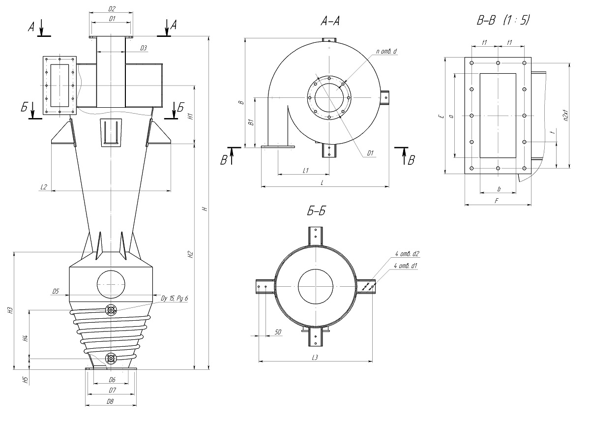 чертеж циклона СК-ЦН-34 в Дмитрове